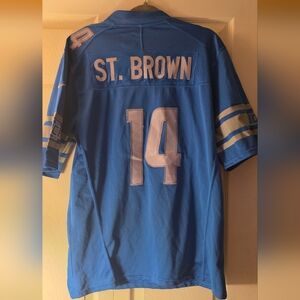 Amon-Ra St. Brown Nike Lions fancy jersey adult small Good Condition #14 Sewn on
